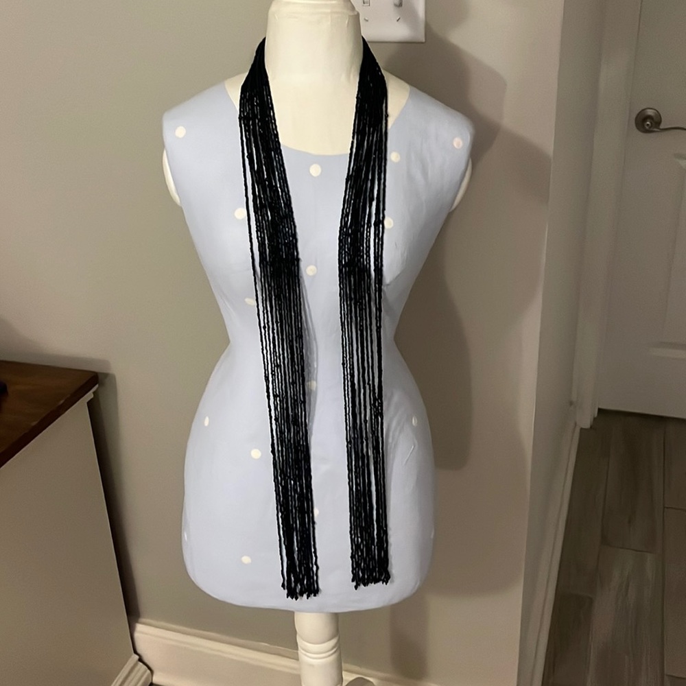 Vintage elegant black beaded necklace